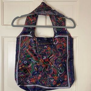 JOHNNY WAS California Floral Nylon Reusable Shopping Bag Tote packable